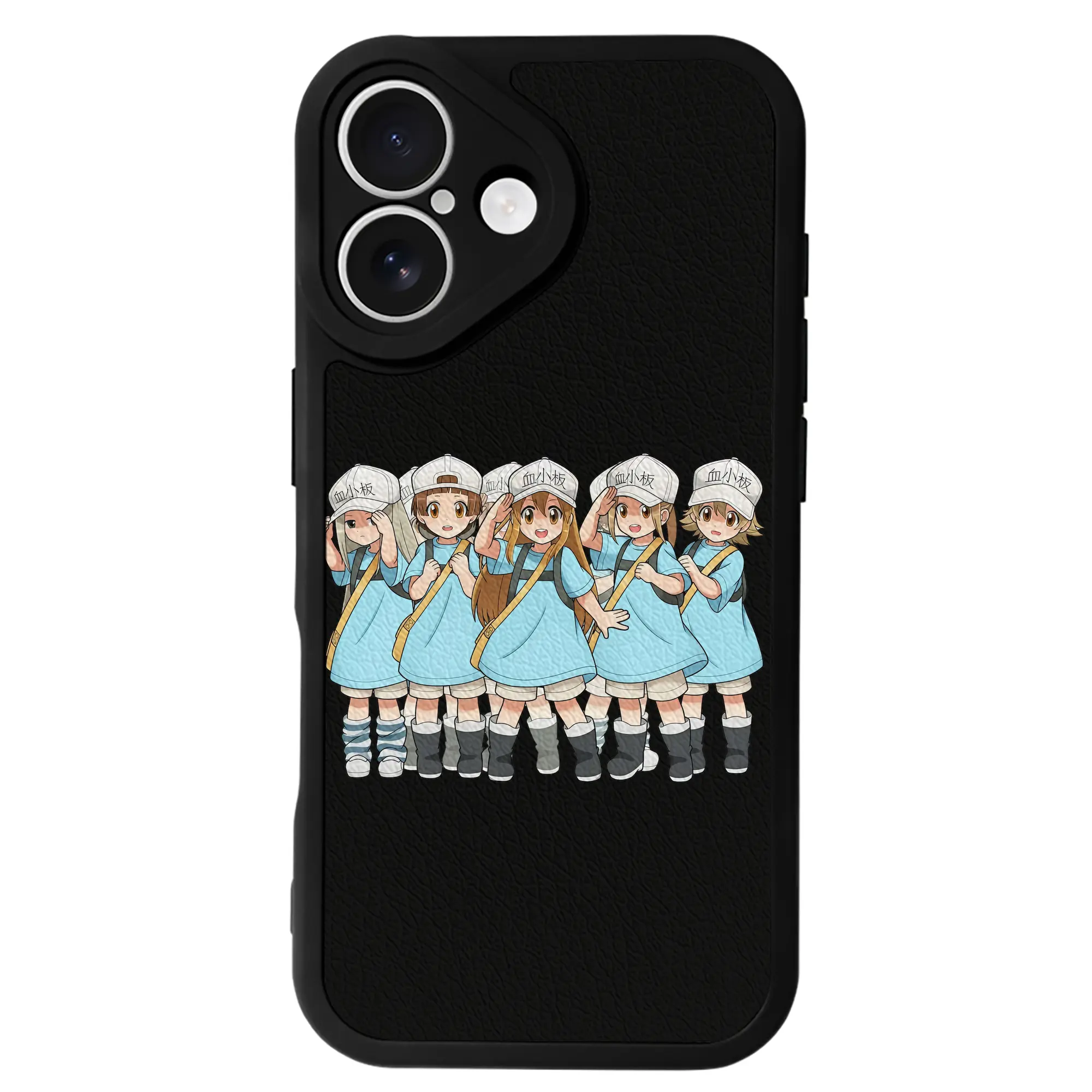 はたらく細胞 グッズ,血小板 - IPhone 16シリーズ対応 ・ シリコンスマホケース ・ レザー調 ・ 高精度フィット ・ 耐衝撃 ・ ワイヤレス充電対応 ・ 精密カット